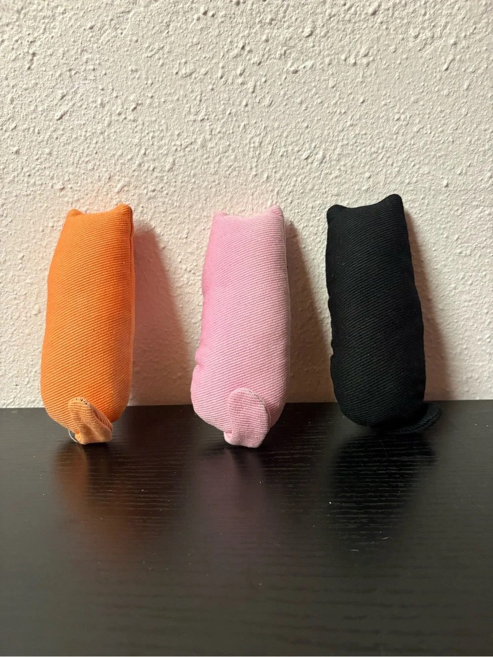 Plush Kitty Cat Toys Orange Pink Black Soft Pet Toy Bundle